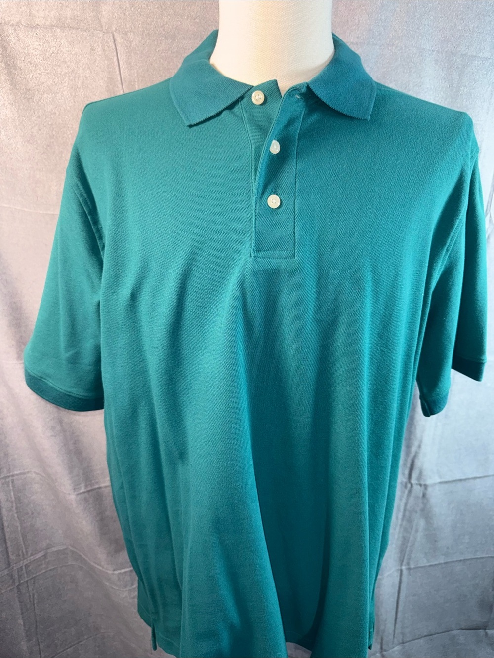 2353-croft & barrow Teal Short-Sleeve Polo